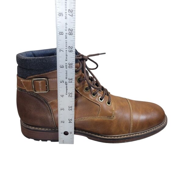 PARKER AND‎ SKY Men's Brown Lace Up Boots With Buckle Demim Lined Size 10 US - Picture 12 of 13